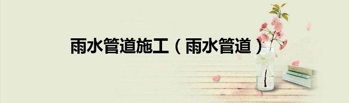 雨水管道施工（雨水管道）