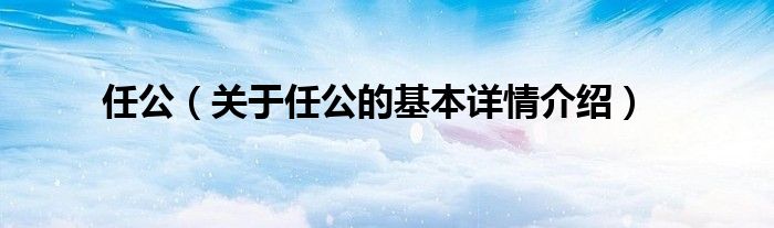 任公（关于任公的基本详情介绍）