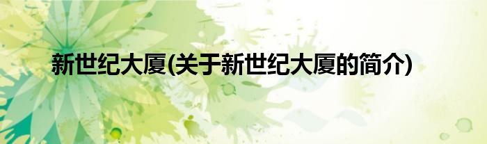 新世纪大厦(关于新世纪大厦的简介)