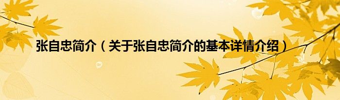 张自忠简介（关于张自忠简介的基本详情介绍）