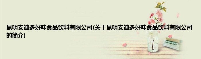 昆明安迪多好味食品饮料有限公司(关于昆明安迪多好味食品饮料有限公司的简介)