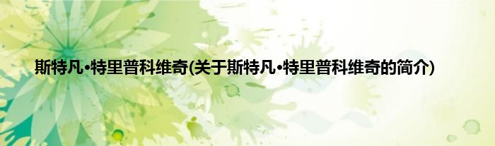 斯特凡·特里普科维奇(关于斯特凡·特里普科维奇的简介)