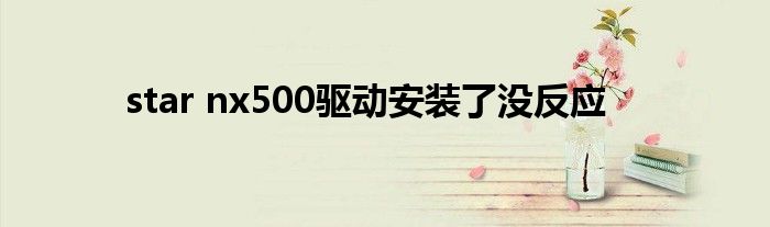 star nx500驱动安装了没反应