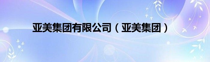 亚美集团有限公司（亚美集团）