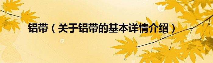 铝带（关于铝带的基本详情介绍）