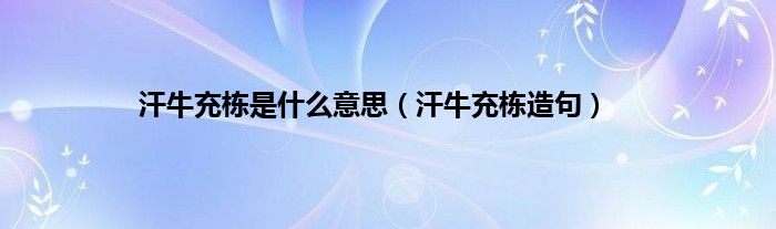 汗牛充栋是什么意思（汗牛充栋造句）