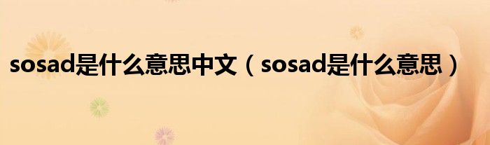 sosad是什么意思中文（sosad是什么意思）