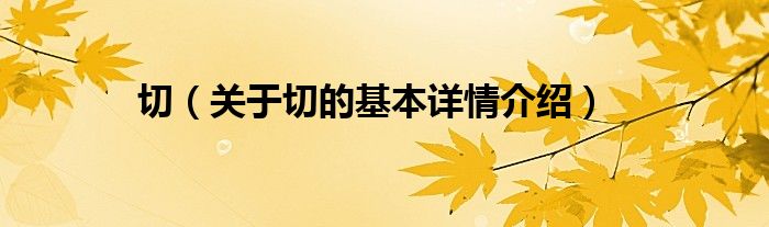 切（关于切的基本详情介绍）