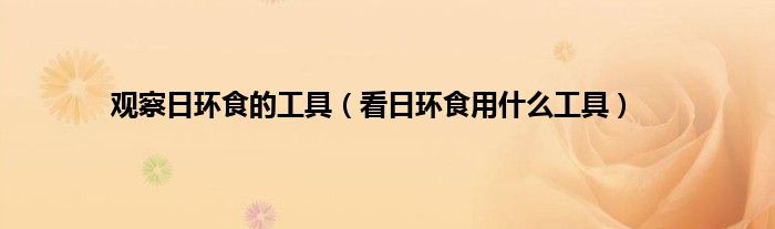观察日环食的工具（看日环食用什么工具）