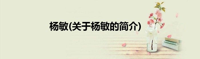 杨敏(关于杨敏的简介)