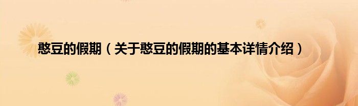 憨豆的假期（关于憨豆的假期的基本详情介绍）